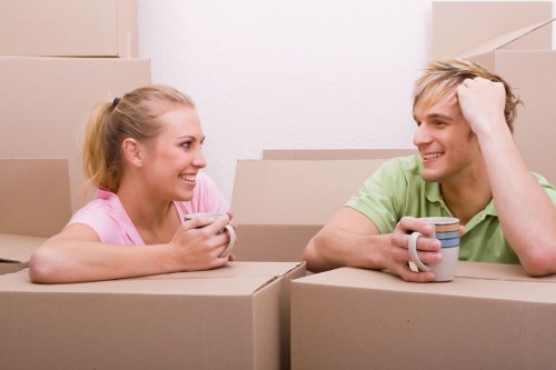 Packed moving boxes prepared for removals in Bromley