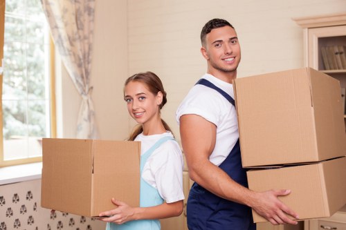 Packing boxes and furniture ready for storage in Bromley