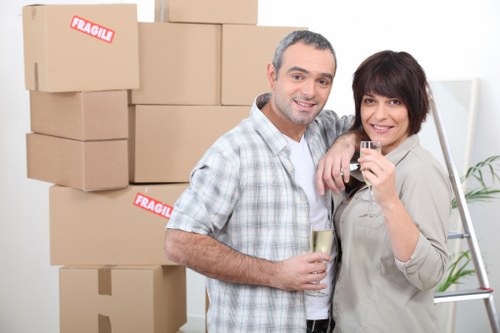 Packed student belongings ready for collection in Bromley